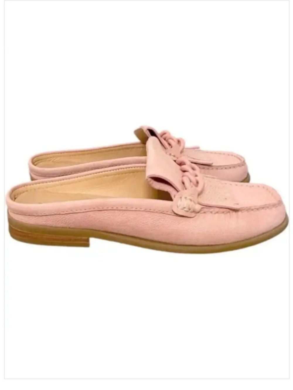 DONALD J. PLINER Pink Mika Fringe Loafer Mules Size 6.5